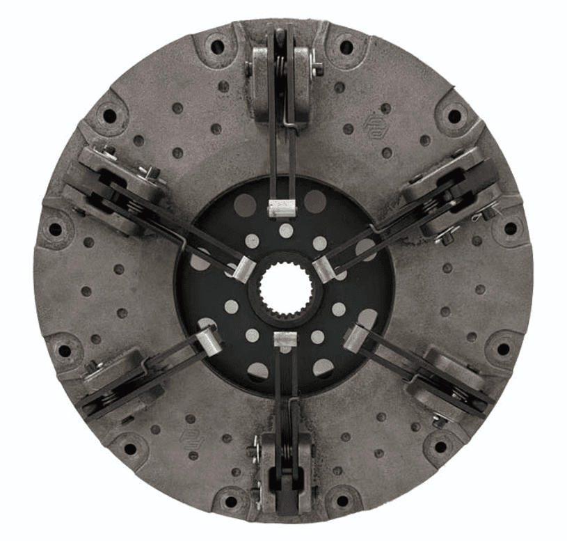Dual-action agricultural machinery clutch 15‘’