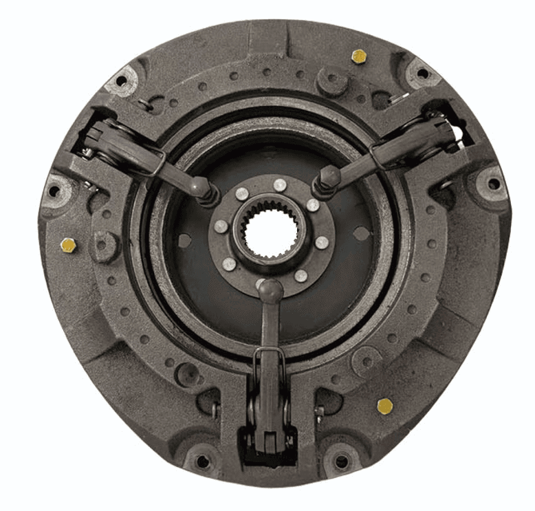 Dual-action agricultural machinery clutch MF